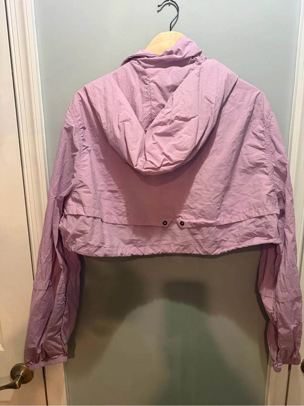 Zara Lilac Cropped Windbreaker Jacket with Hood